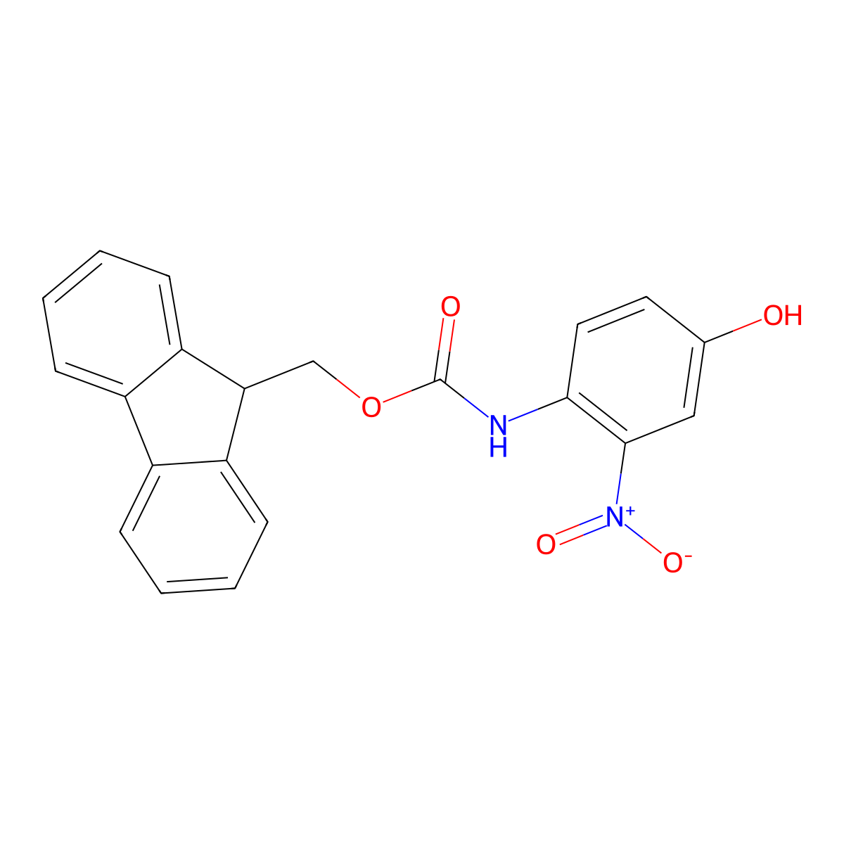 (9H-fluoren-9-yl)methyl N-(4-hydroxy-2-nitrophenyl)carbamate molecular structure, CAS 2763919-10-2