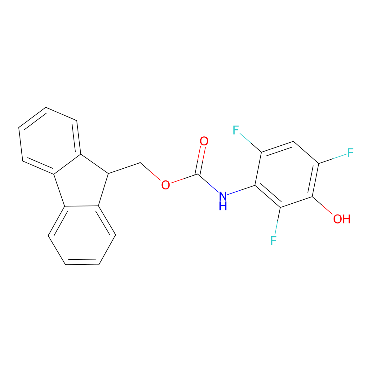(9H-fluoren-9-yl)methyl N-(2,4,6-trifluoro-3-hydroxyphenyl)carbamate molecular structure, CAS 2763919-11-3