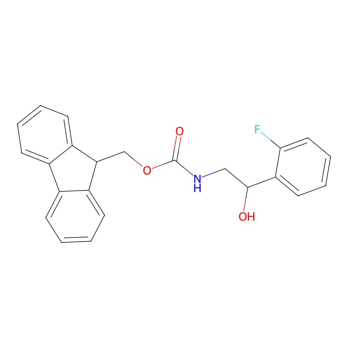 (9H-fluoren-9-yl)methyl N-[2-(2-fluorophenyl)-2-hydroxyethyl]carbamate molecular structure, CAS 2763919-12-4