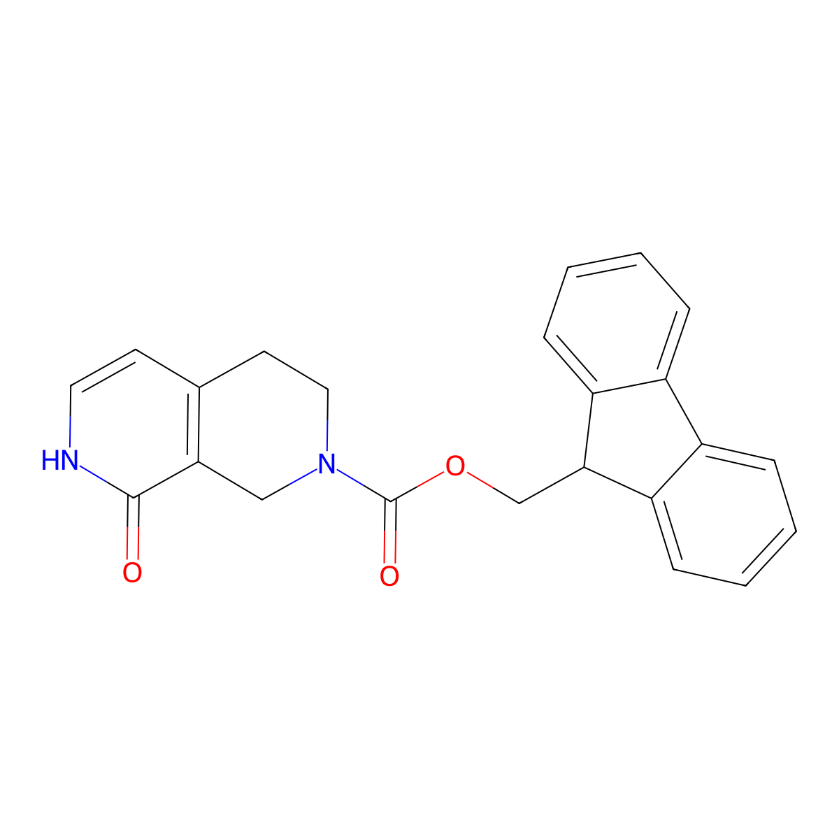 (9H-fluoren-9-yl)methyl 8-hydroxy-1,2,3,4-tetrahydro-2,7-naphthyridine-2-carboxylate molecular structure, CAS 2763919-19-1