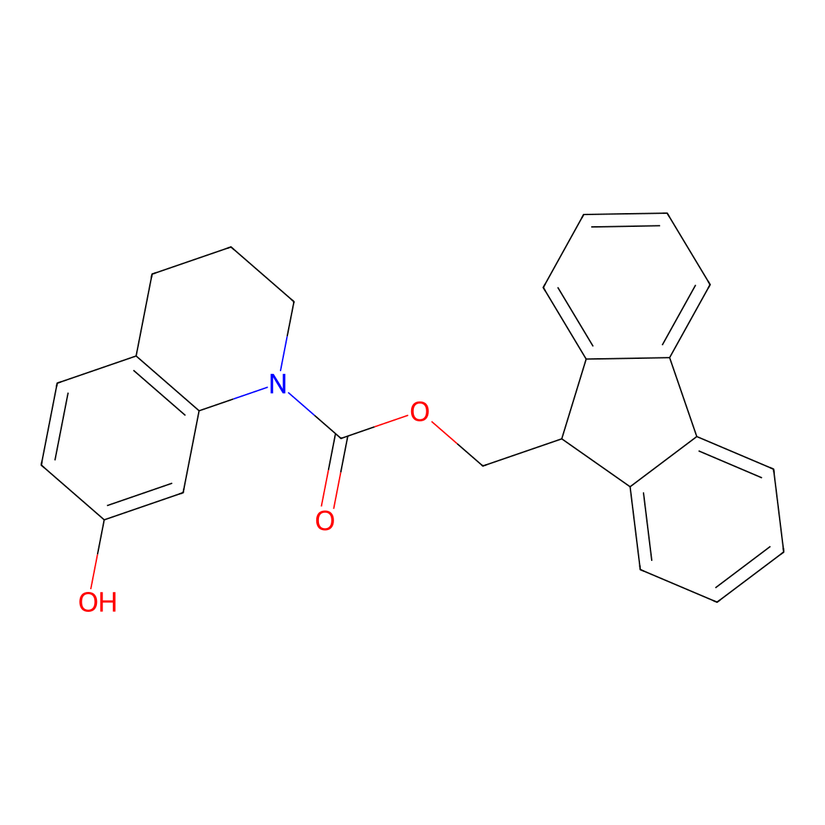 (9H-fluoren-9-yl)methyl 7-hydroxy-1,2,3,4-tetrahydroquinoline-1-carboxylate molecular structure, CAS 2763919-21-5