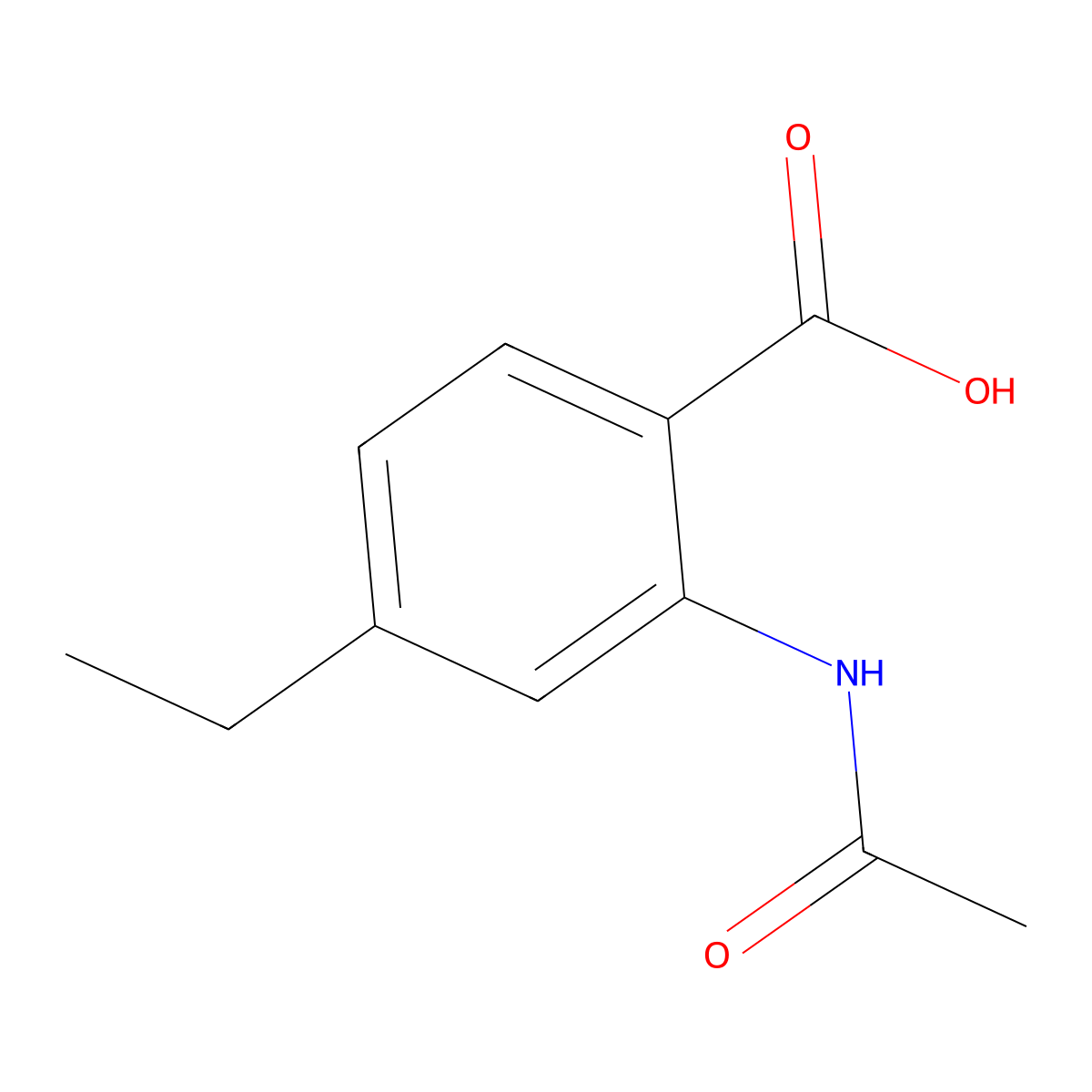 2-Acetamido-4-ethylbenzoic acid molecular structure, CAS 2763919-26-0