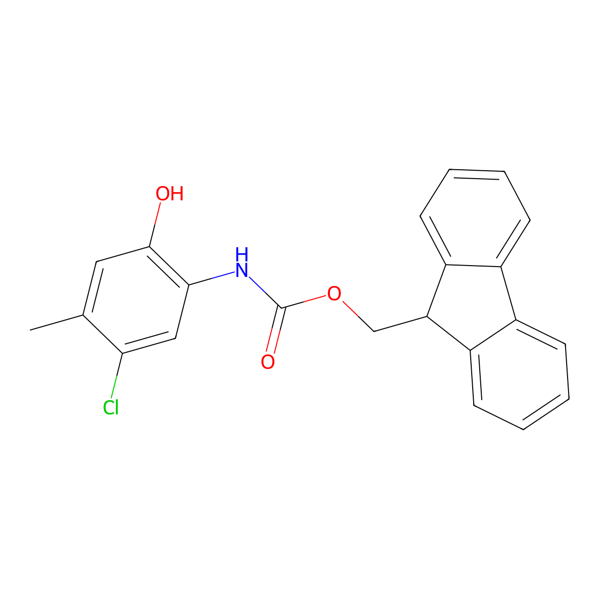 (9H-fluoren-9-yl)methyl N-(5-chloro-2-hydroxy-4-methylphenyl)carbamate molecular structure, CAS 2763919-33-9