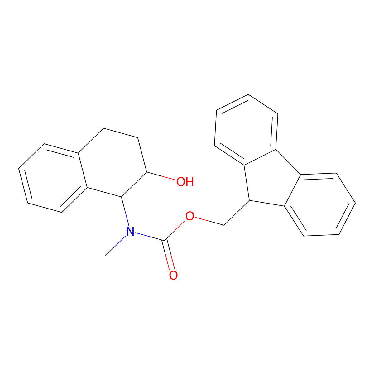 rac-(9H-fluoren-9-yl)methyl N-[(1R,2R)-2-hydroxy-1,2,3,4-tetrahydronaphthalen-1-yl]-N-methylcarbamate molecular structure, CAS 2763919-34-0