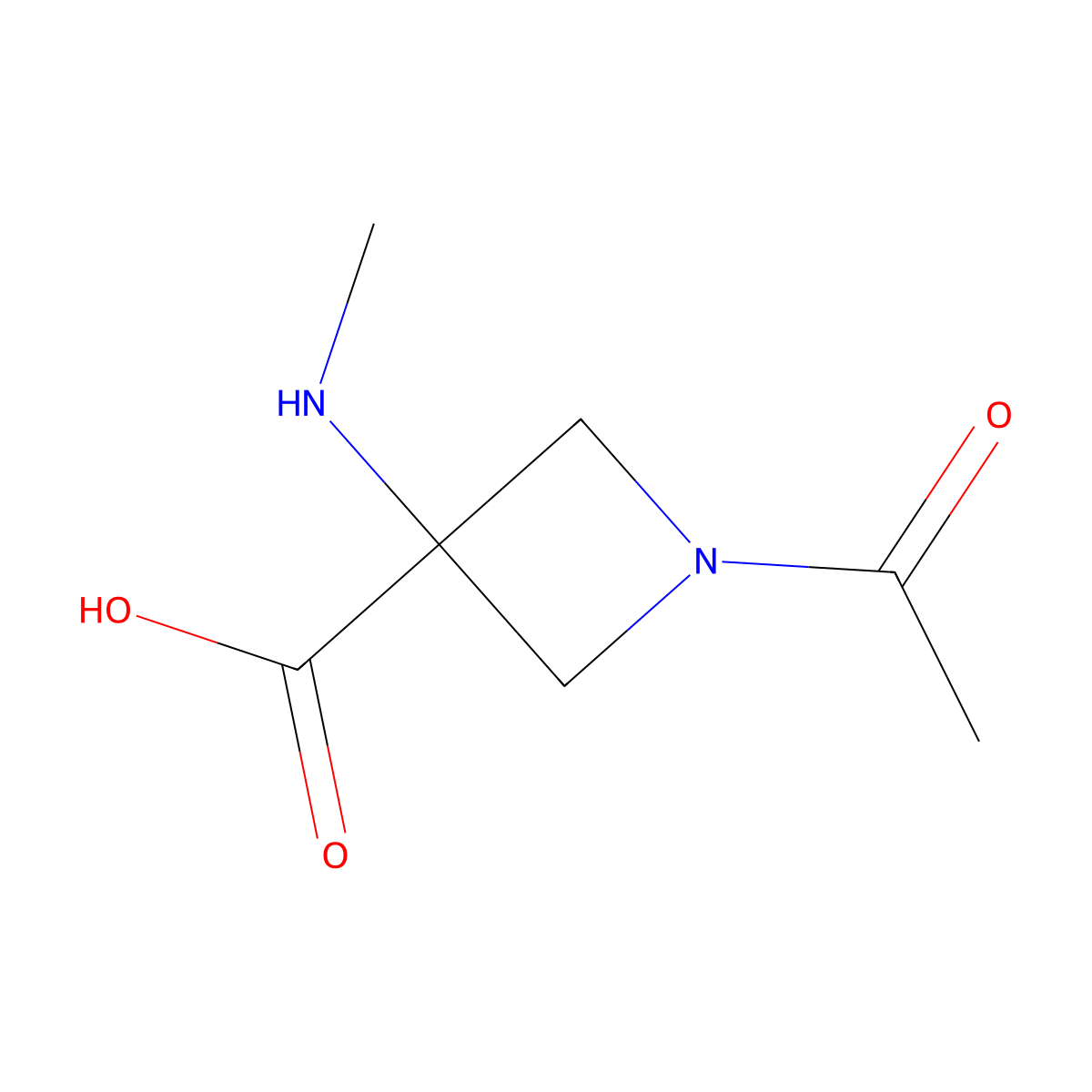 1-Acetyl-3-(methylamino)azetidine-3-carboxylic acid molecular structure, CAS 2763919-35-1