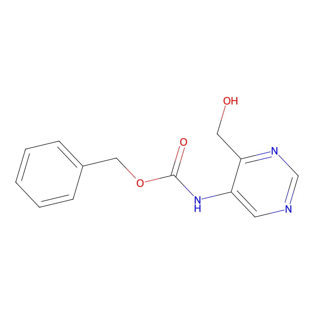 benzyl N-[4-(hydroxymethyl)pyrimidin-5-yl]carbamate molecular structure, CAS 2763919-43-1