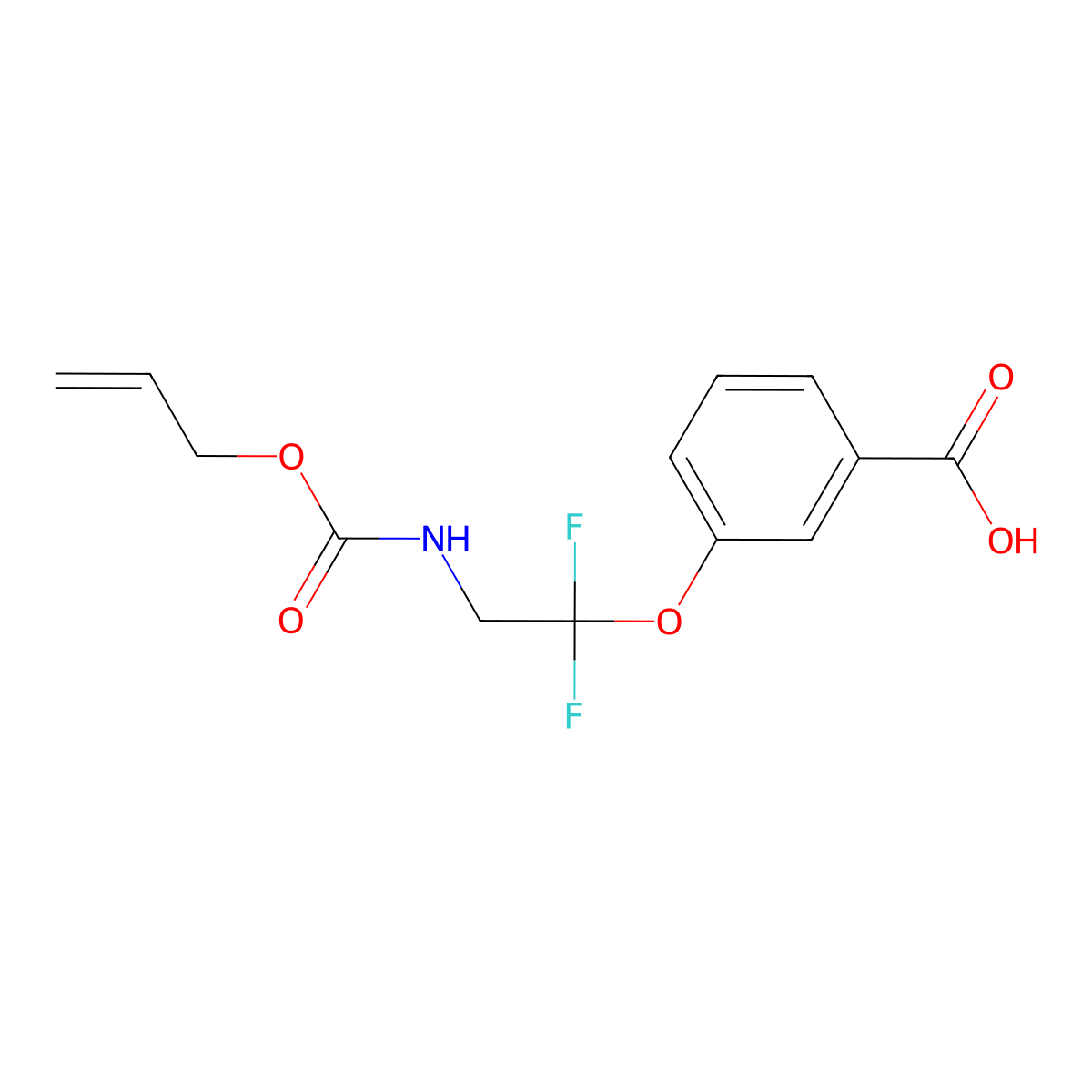 3-(1,1-Difluoro-2-{[(prop-2-en-1-yloxy)carbonyl]amino}ethoxy)benzoic acid molecular structure, CAS 2763919-48-6