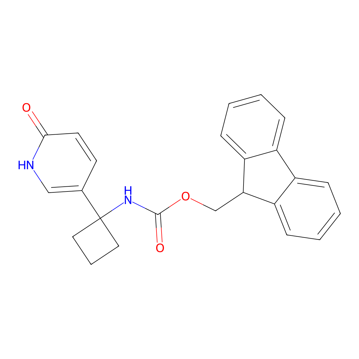 (9H-fluoren-9-yl)methyl N-[1-(6-hydroxypyridin-3-yl)cyclobutyl]carbamate molecular structure, CAS 2763919-51-1