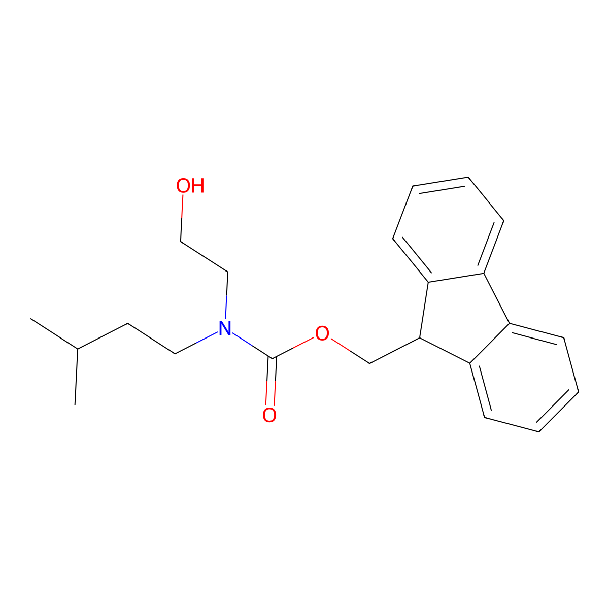 (9H-fluoren-9-yl)methyl N-(2-hydroxyethyl)-N-(3-methylbutyl)carbamate molecular structure, CAS 2763919-64-6
