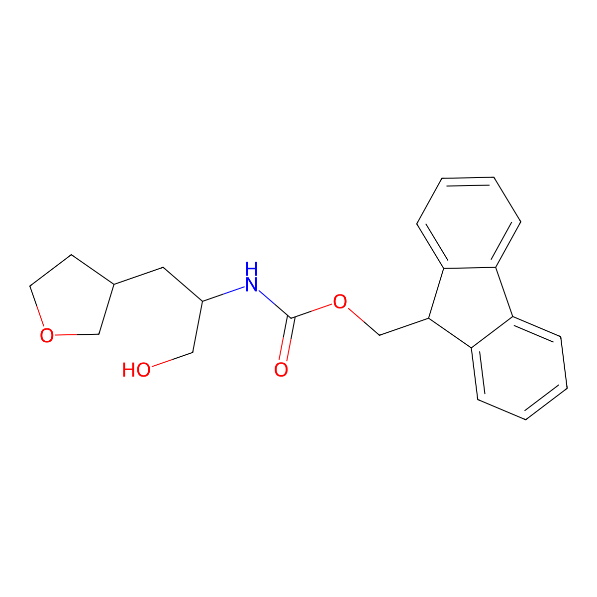 (9H-fluoren-9-yl)methyl N-[1-hydroxy-3-(oxolan-3-yl)propan-2-yl]carbamate molecular structure, CAS 2763919-68-0