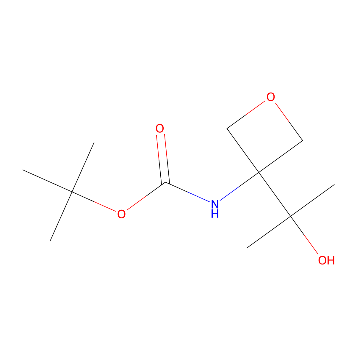 tert-butyl N-[3-(2-hydroxypropan-2-yl)oxetan-3-yl]carbamate molecular structure, CAS 2763919-70-4
