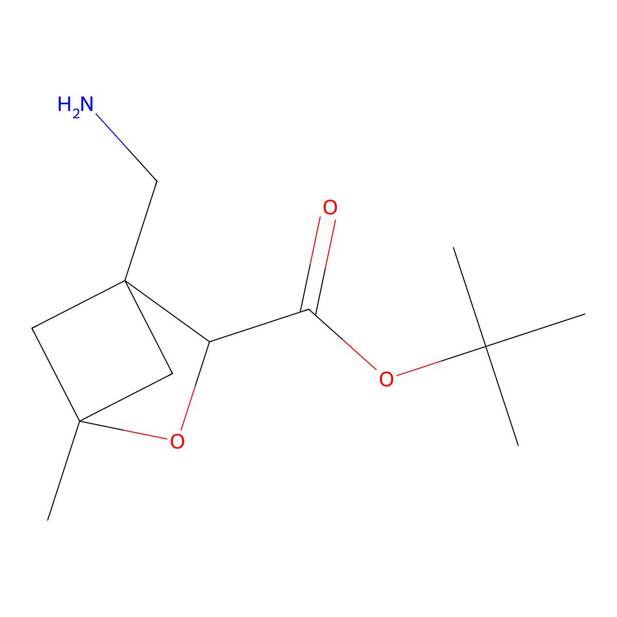 Tert-butyl 4-(aminomethyl)-1-methyl-2-oxabicyclo[2.1.1]hexane-3-carboxylate molecular structure, CAS 2763919-73-7