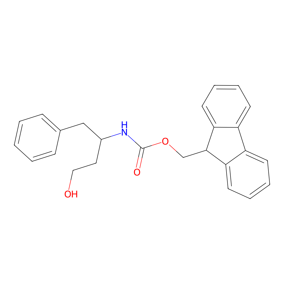 (9H-fluoren-9-yl)methyl N-(4-hydroxy-1-phenylbutan-2-yl)carbamate molecular structure, CAS 2763919-78-2