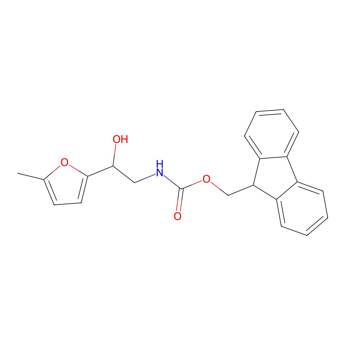 (9H-fluoren-9-yl)methyl N-[2-hydroxy-2-(5-methylfuran-2-yl)ethyl]carbamate molecular structure, CAS 2763919-95-3