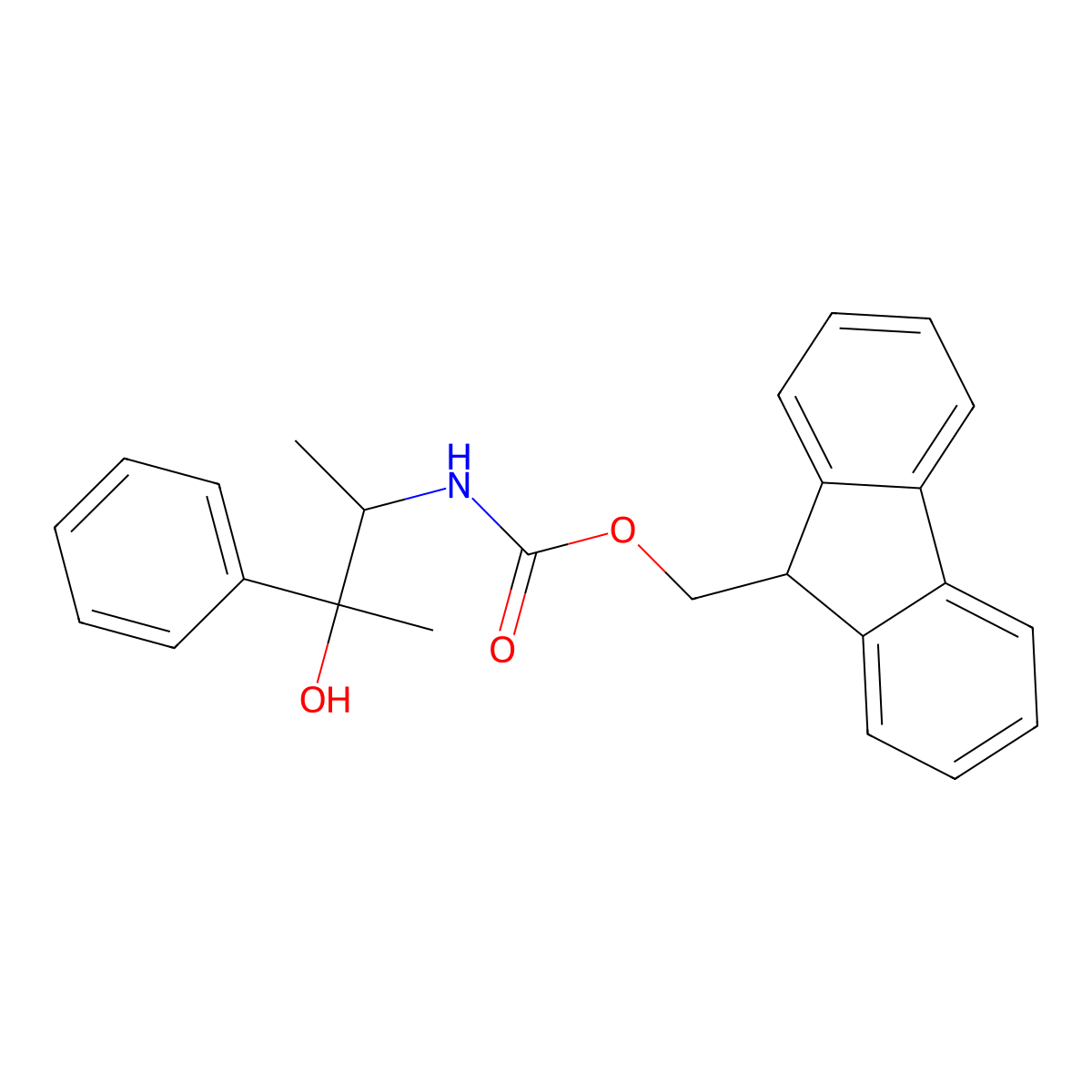 rac-(9H-fluoren-9-yl)methyl N-[(2R,3S)-3-hydroxy-3-phenylbutan-2-yl]carbamate molecular structure, CAS 2763919-97-5