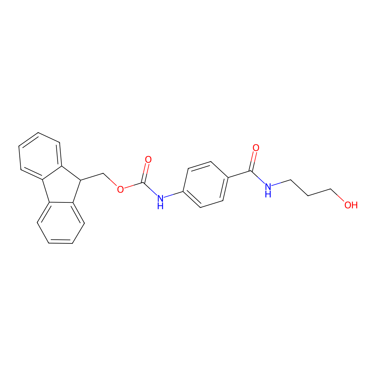 (9H-fluoren-9-yl)methyl N-{4-[(3-hydroxypropyl)carbamoyl]phenyl}carbamate molecular structure, CAS 2763919-98-6