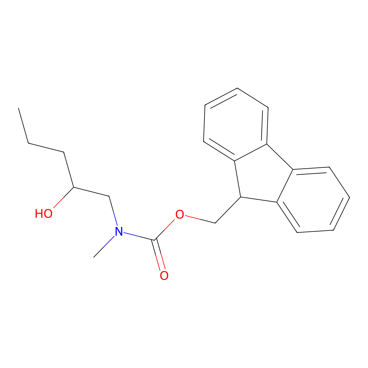 (9H-fluoren-9-yl)methyl N-(2-hydroxypentyl)-N-methylcarbamate molecular structure, CAS 2763920-01-8
