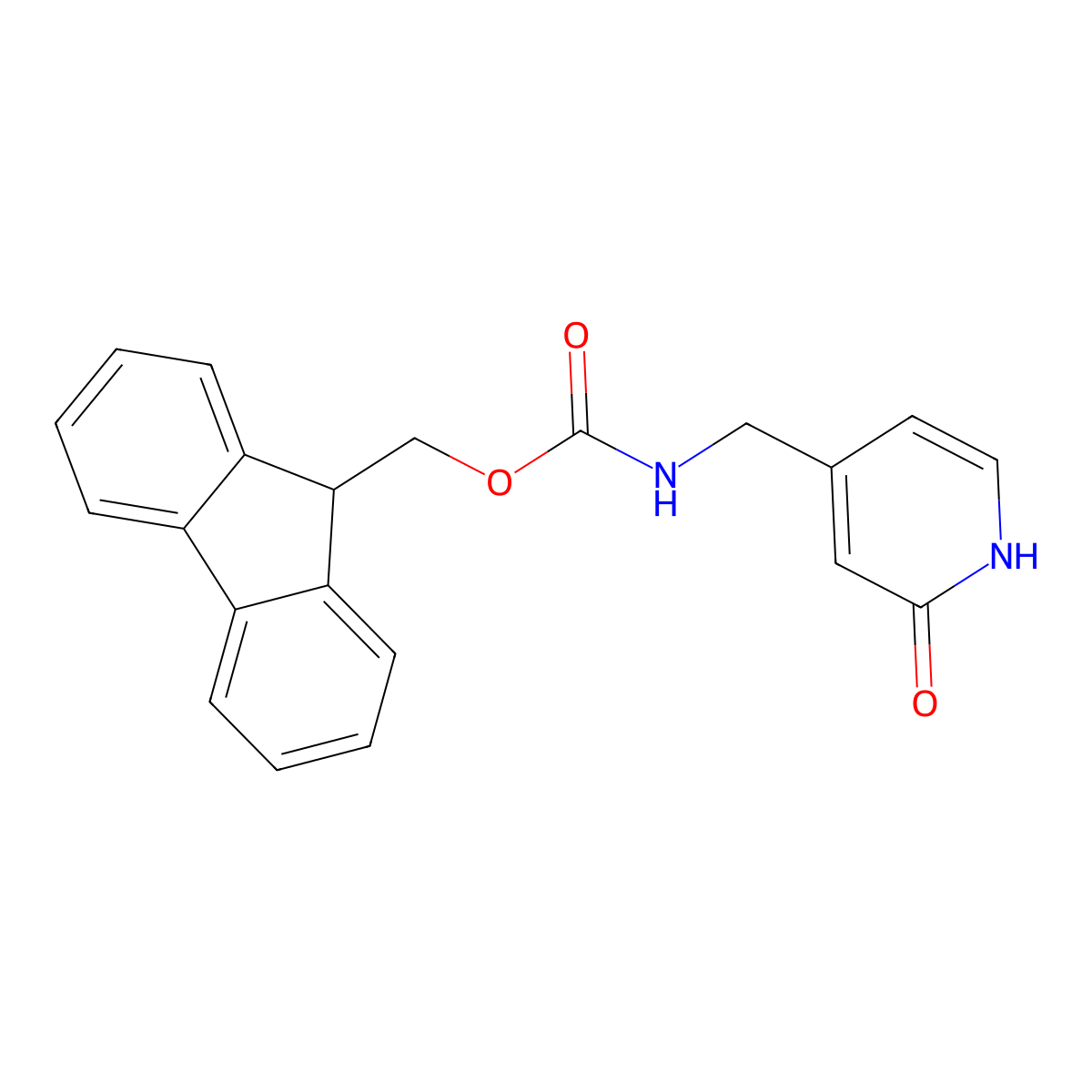 (9H-fluoren-9-yl)methyl N-[(2-hydroxypyridin-4-yl)methyl]carbamate molecular structure, CAS 2763920-20-1