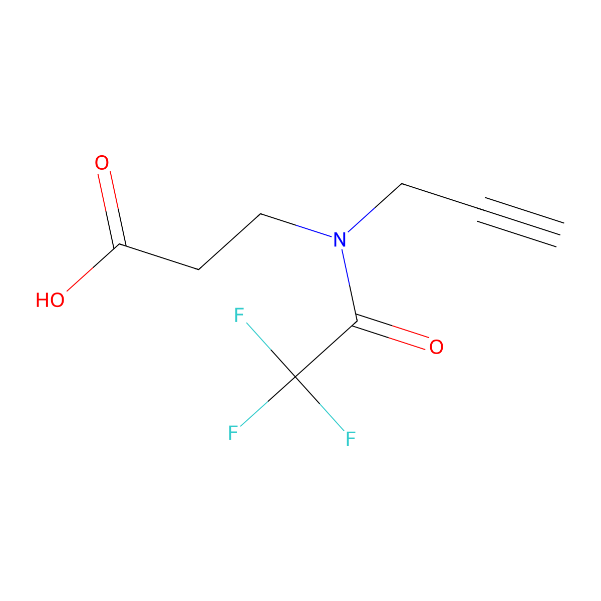 3-[2,2,2-trifluoro-N-(prop-2-yn-1-yl)acetamido]propanoic acid molecular structure, CAS 2763920-21-2