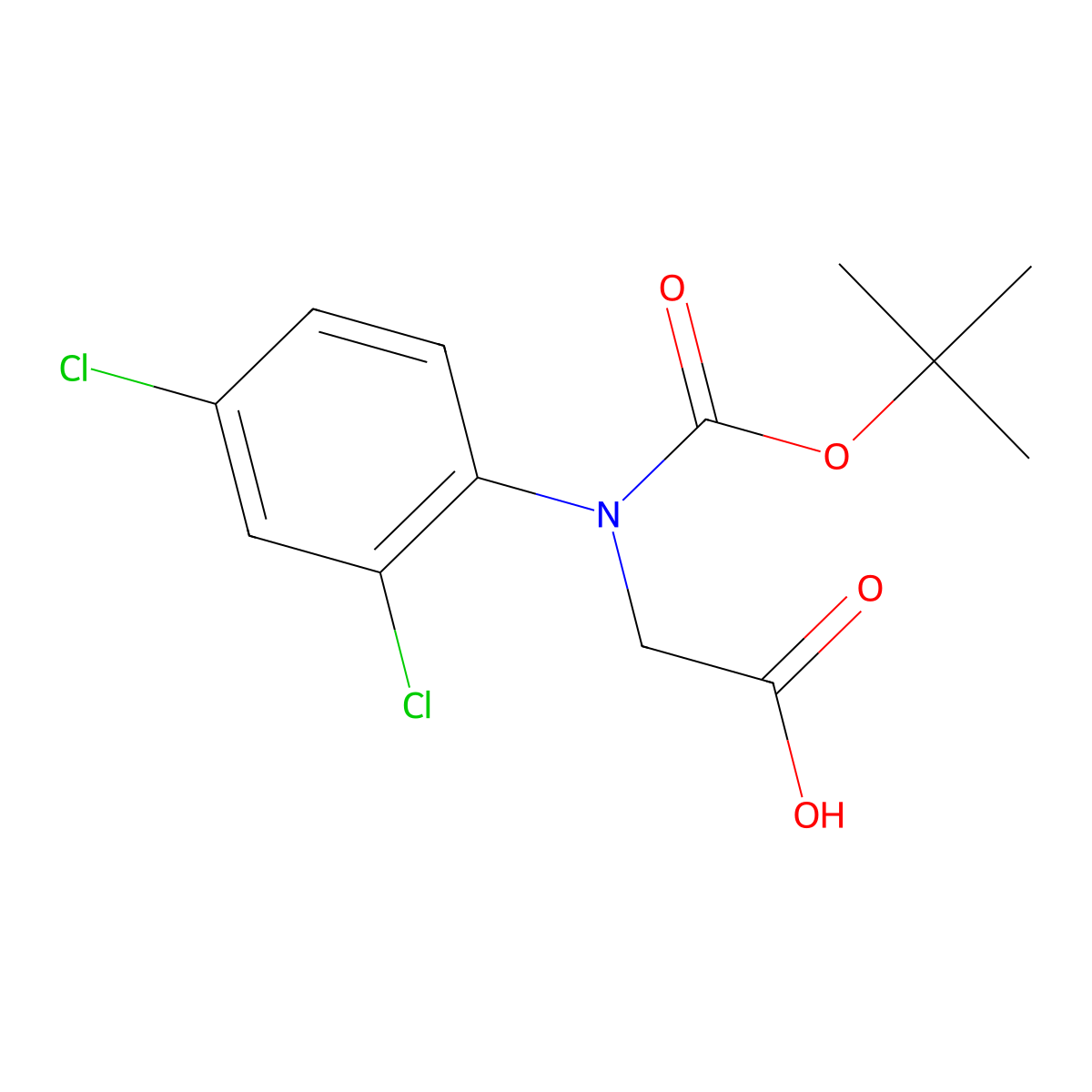 2-{[(Tert-butoxy)carbonyl](2,4-dichlorophenyl)amino}acetic acid molecular structure, CAS 2763920-27-8