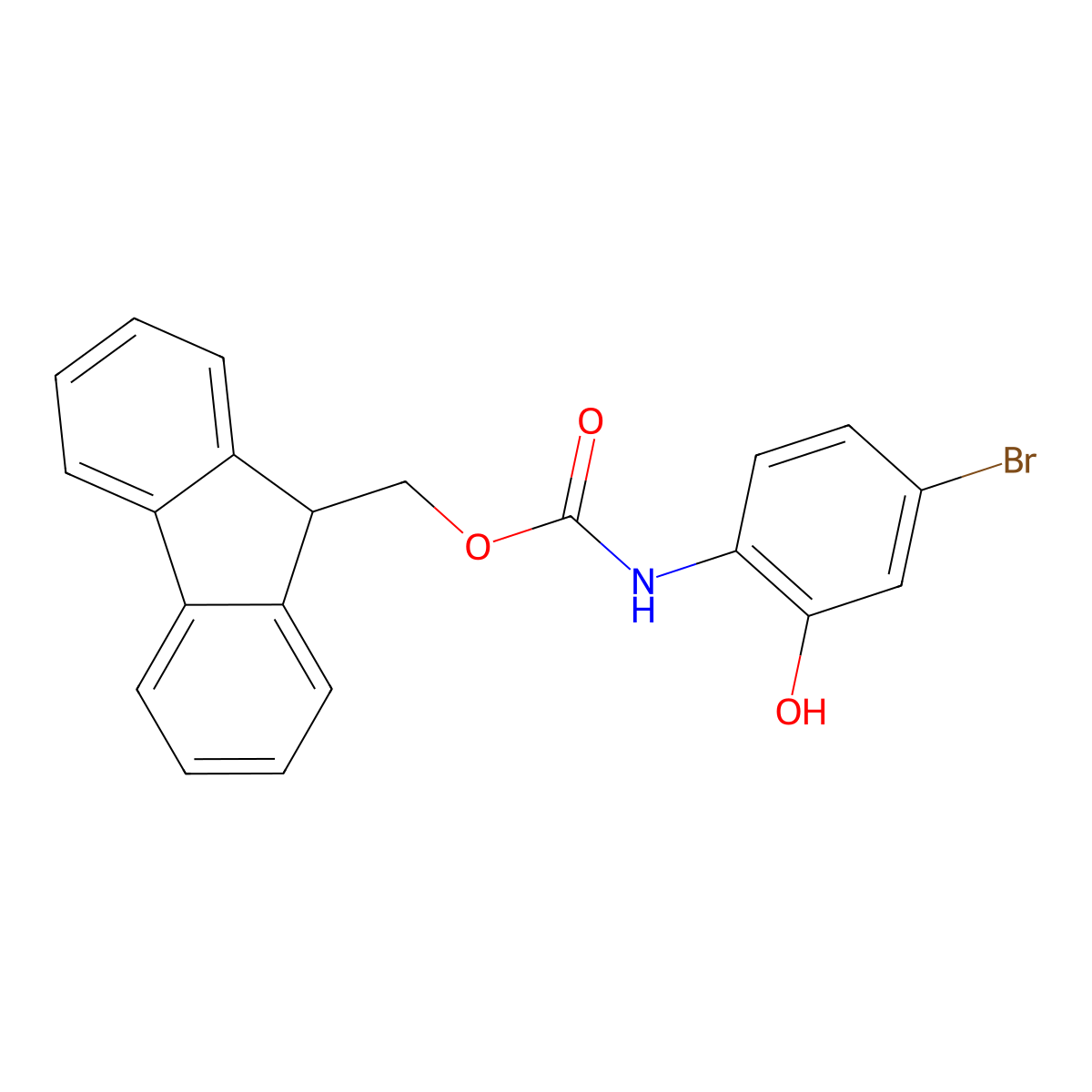 (9H-fluoren-9-yl)methyl N-(4-bromo-2-hydroxyphenyl)carbamate molecular structure, CAS 2763920-28-9