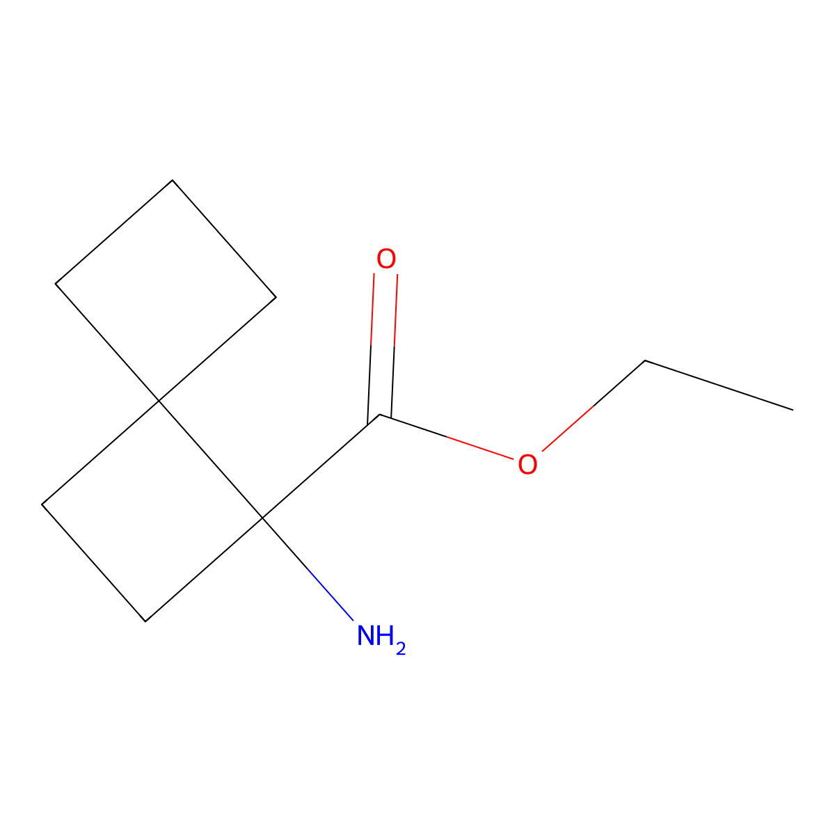Ethyl 1-aminospiro[3.3]heptane-1-carboxylate molecular structure, CAS 2763920-39-2