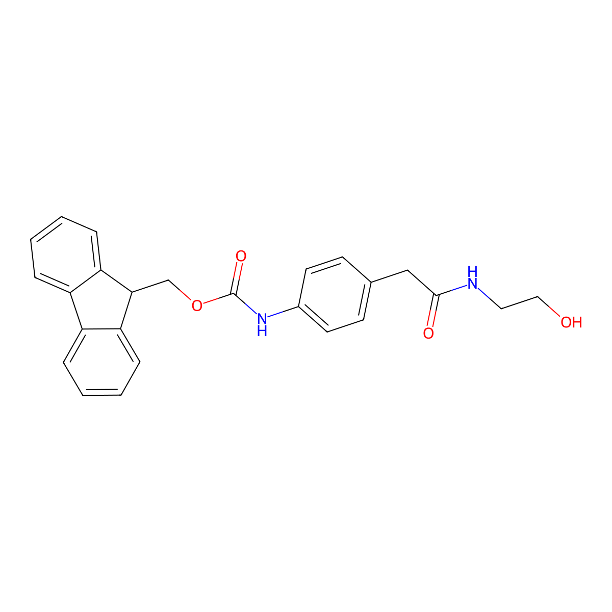 (9H-fluoren-9-yl)methyl N-(4-{[(2-hydroxyethyl)carbamoyl]methyl}phenyl)carbamate molecular structure, CAS 2763920-45-0