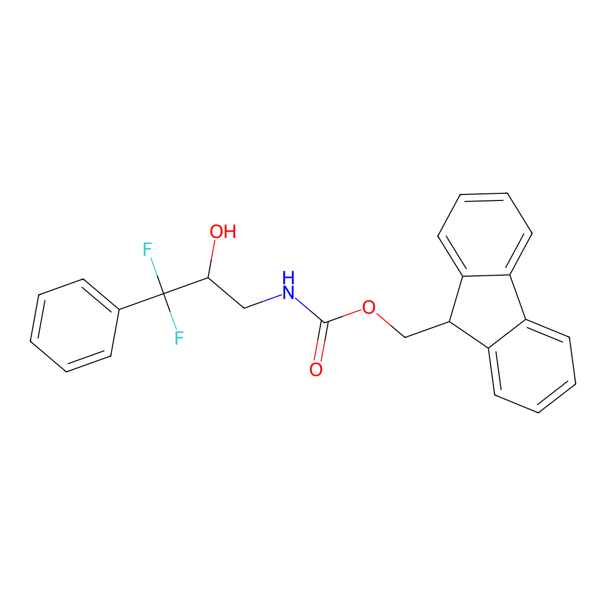 (9H-fluoren-9-yl)methyl N-(3,3-difluoro-2-hydroxy-3-phenylpropyl)carbamate molecular structure, CAS 2763920-66-5