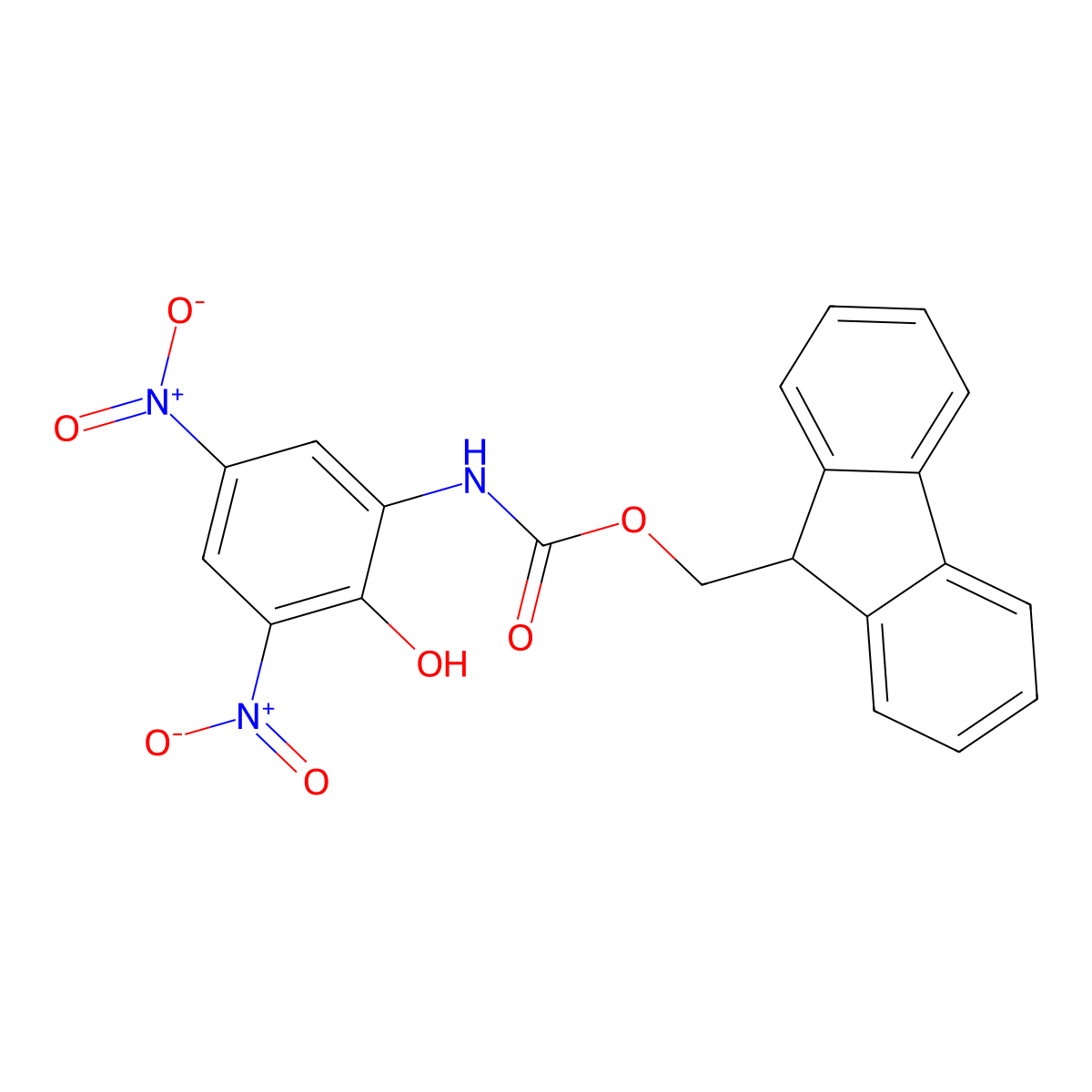 (9H-fluoren-9-yl)methyl N-(2-hydroxy-3,5-dinitrophenyl)carbamate molecular structure, CAS 2763921-43-1