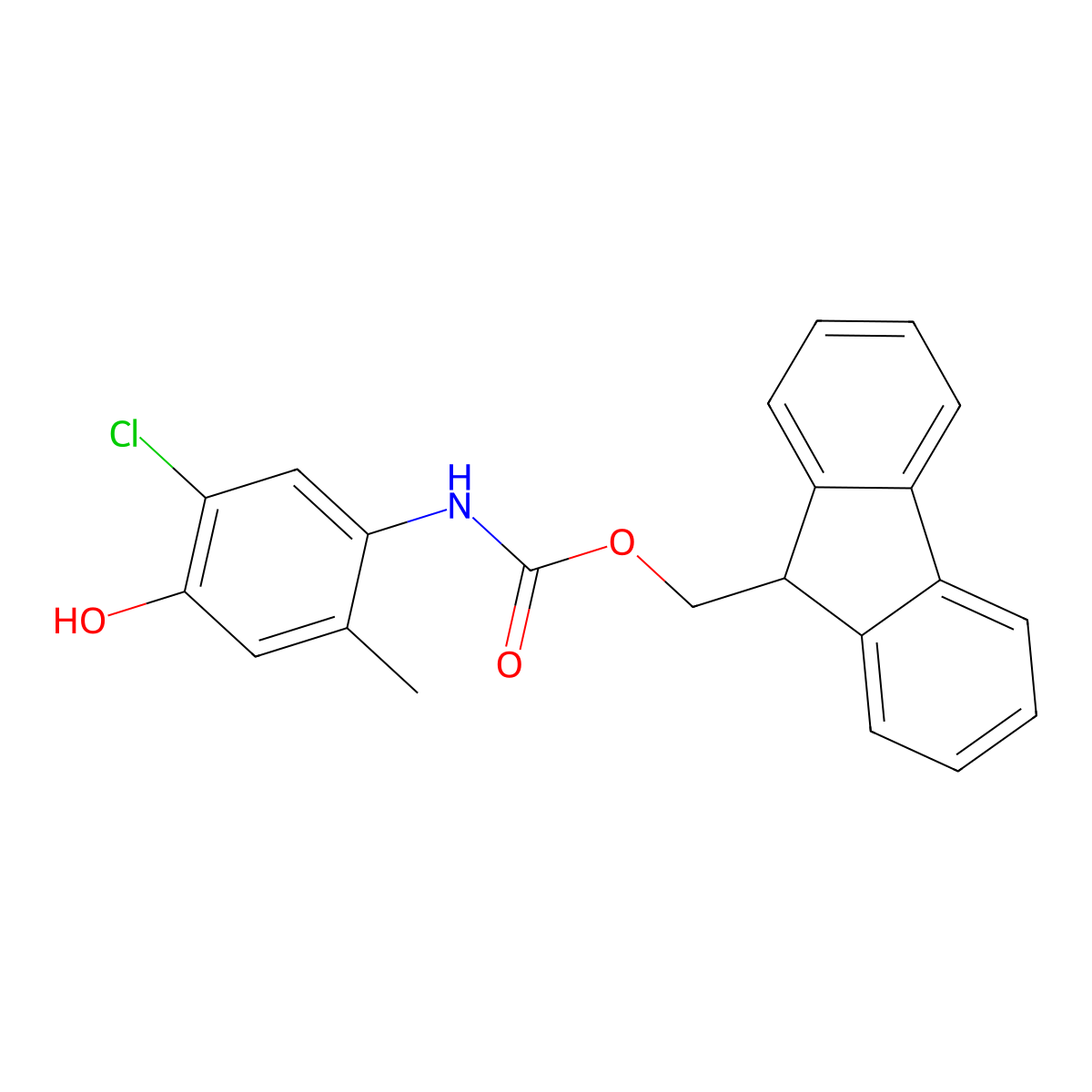 (9H-fluoren-9-yl)methyl N-(5-chloro-4-hydroxy-2-methylphenyl)carbamate molecular structure, CAS 2763921-48-6