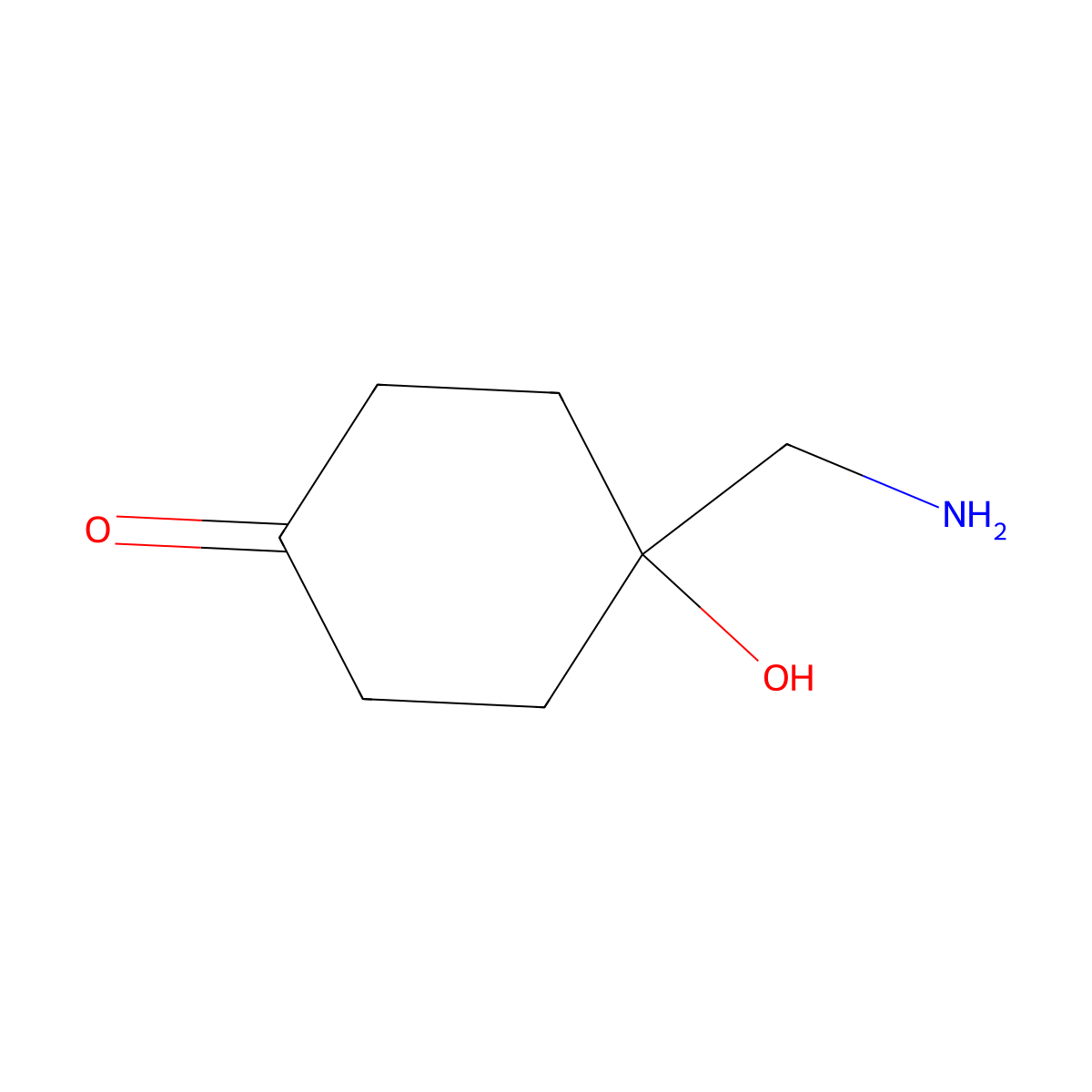 4-(Aminomethyl)-4-hydroxycyclohexan-1-one molecular structure, CAS 2763921-54-4