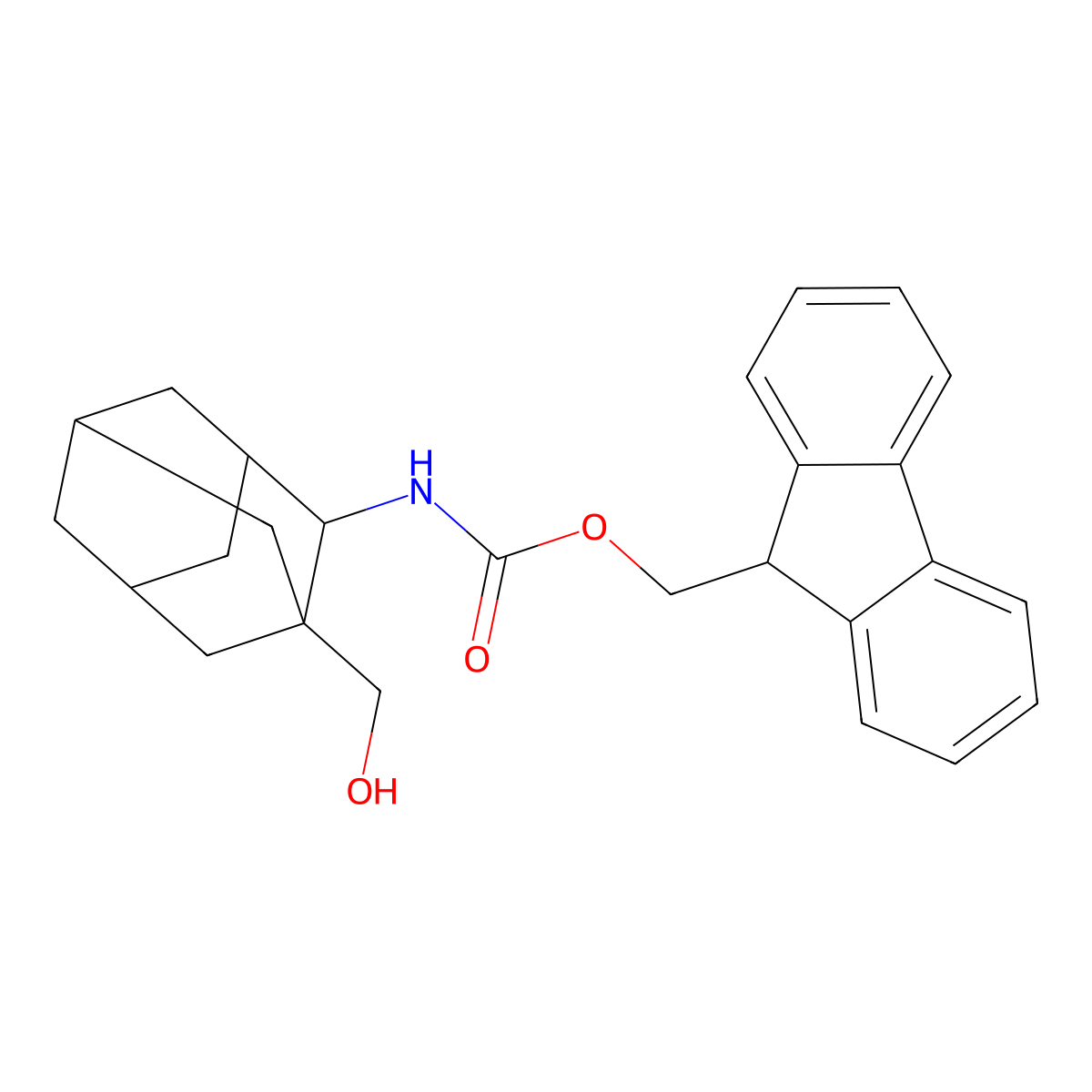 (9H-fluoren-9-yl)methyl N-[1-(hydroxymethyl)adamantan-2-yl]carbamate molecular structure, CAS 2763921-59-9
