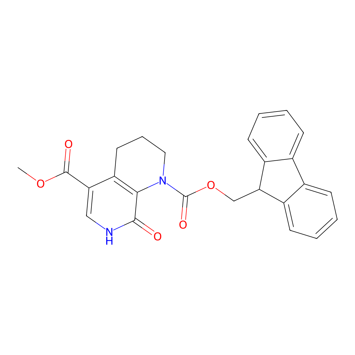 1-(9H-fluoren-9-yl)methyl 5-methyl 8-hydroxy-1,2,3,4-tetrahydro-1,7-naphthyridine-1,5-dicarboxylate molecular structure, CAS 2763921-63-5