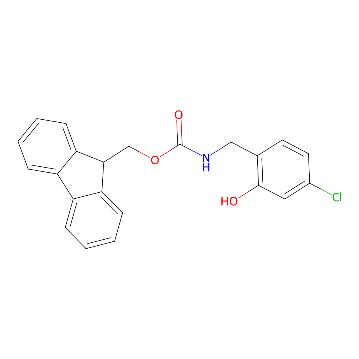 (9H-fluoren-9-yl)methyl N-[(4-chloro-2-hydroxyphenyl)methyl]carbamate molecular structure, CAS 2763921-70-4