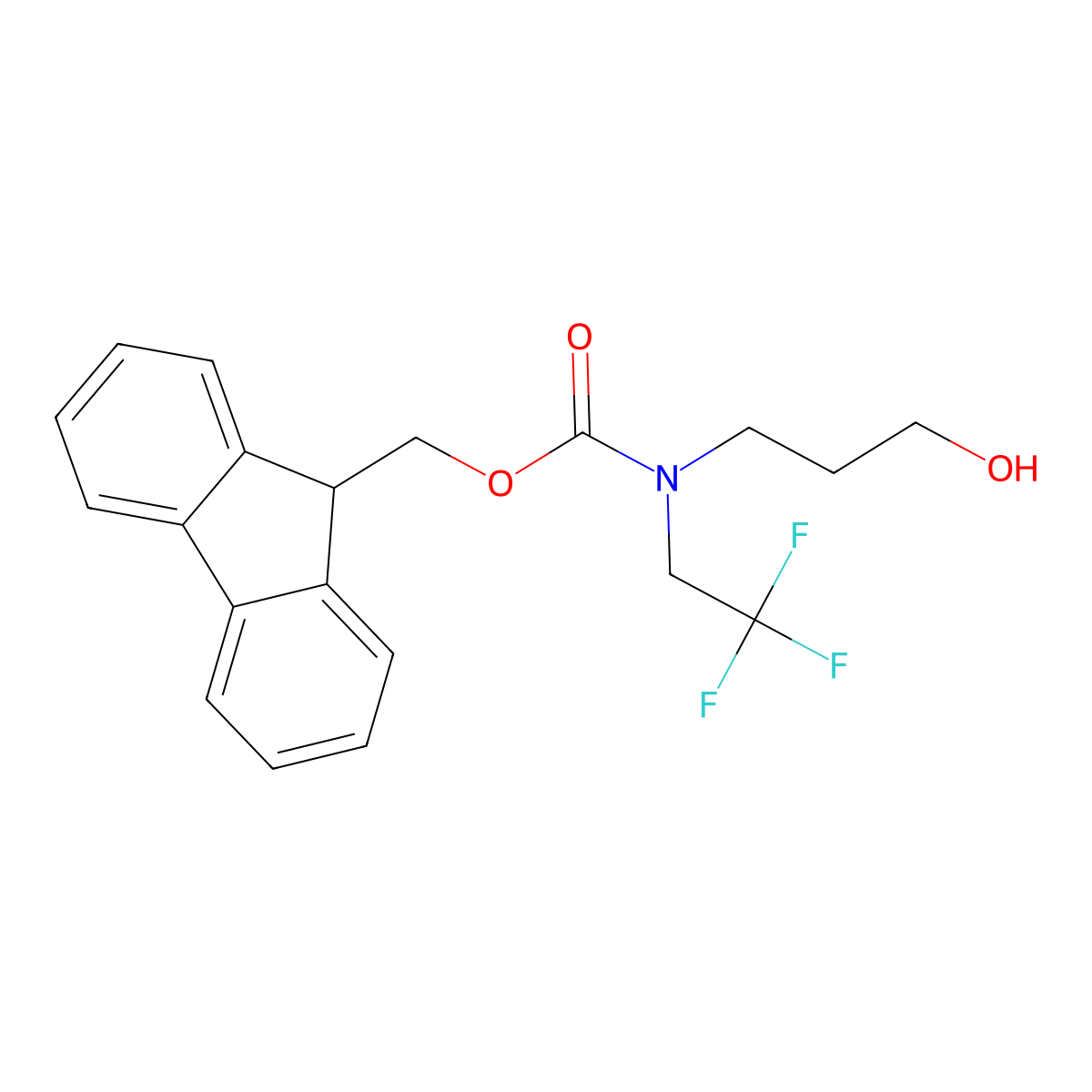 (9H-fluoren-9-yl)methyl N-(3-hydroxypropyl)-N-(2,2,2-trifluoroethyl)carbamate molecular structure, CAS 2763921-83-9