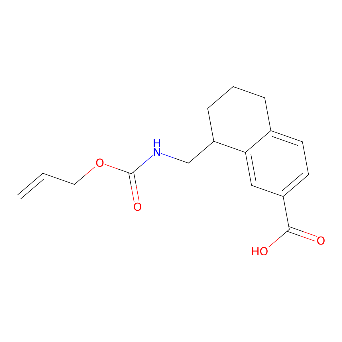 8-({[(Prop-2-en-1-yloxy)carbonyl]amino}methyl)-5,6,7,8-tetrahydronaphthalene-2-carboxylic acid molecular structure, CAS 2763921-88-4