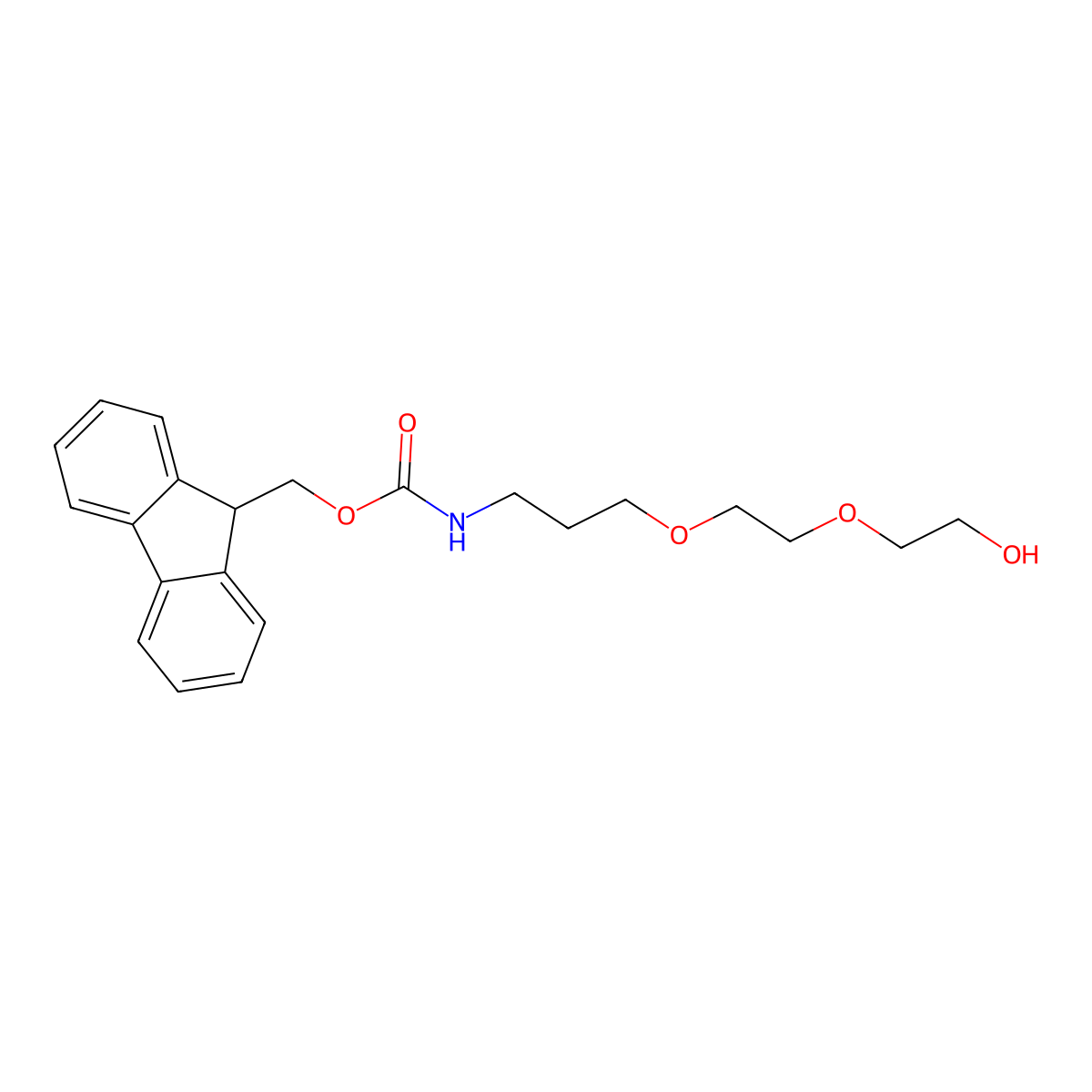 (9H-fluoren-9-yl)methyl N-{3-[2-(2-hydroxyethoxy)ethoxy]propyl}carbamate molecular structure, CAS 2763921-92-0