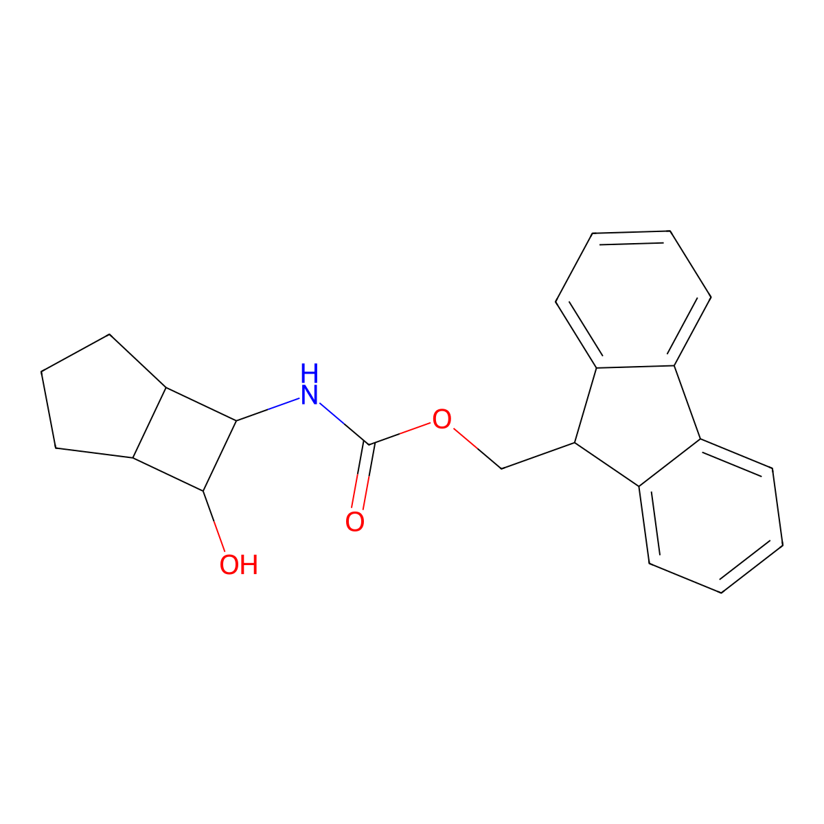 rac-(9H-fluoren-9-yl)methyl N-[(1R,5S,6S,7R)-7-hydroxybicyclo[3.2.0]heptan-6-yl]carbamate molecular structure, CAS 2763921-95-3