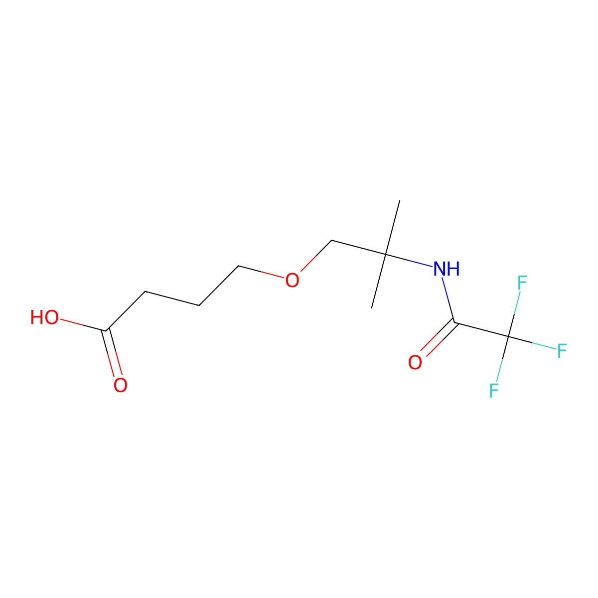 4-[2-Methyl-2-(2,2,2-trifluoroacetamido)propoxy]butanoic acid molecular structure, CAS 2763921-98-6