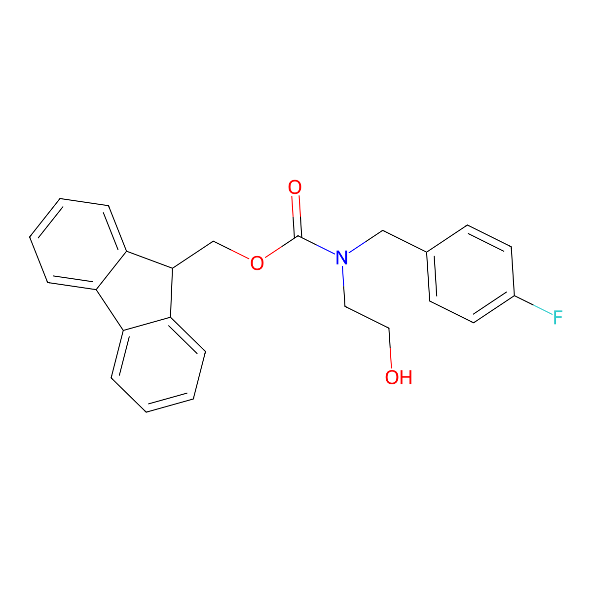 (9H-fluoren-9-yl)methyl N-[(4-fluorophenyl)methyl]-N-(2-hydroxyethyl)carbamate molecular structure, CAS 2763922-08-1