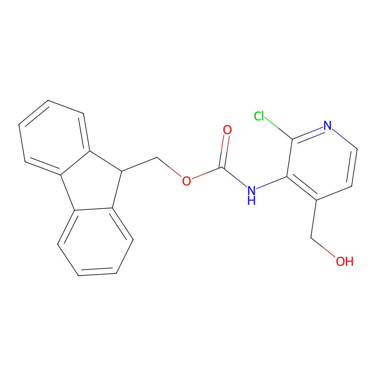 (9H-fluoren-9-yl)methyl N-[2-chloro-4-(hydroxymethyl)pyridin-3-yl]carbamate molecular structure, CAS 2763922-15-0