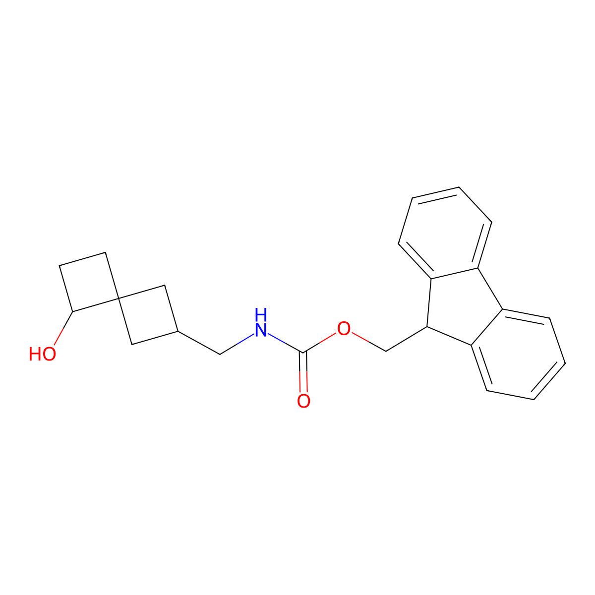 (9H-fluoren-9-yl)methyl N-({5-hydroxyspiro[3.3]heptan-2-yl}methyl)carbamate molecular structure, CAS 2763922-18-3