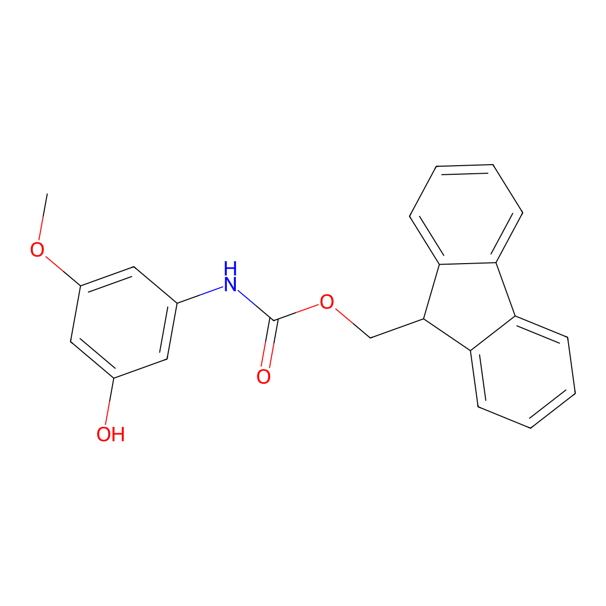 (9H-fluoren-9-yl)methyl N-(3-hydroxy-5-methoxyphenyl)carbamate molecular structure, CAS 2763922-23-0