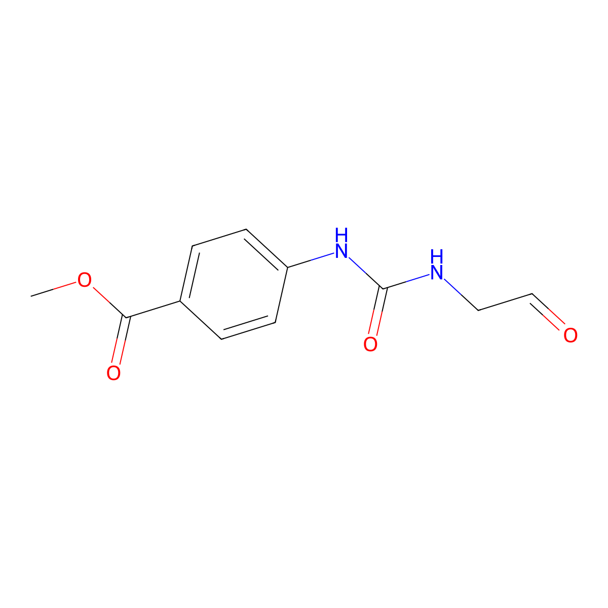 Methyl 4-{[(2-oxoethyl)carbamoyl]amino}benzoate molecular structure, CAS 2763922-29-6