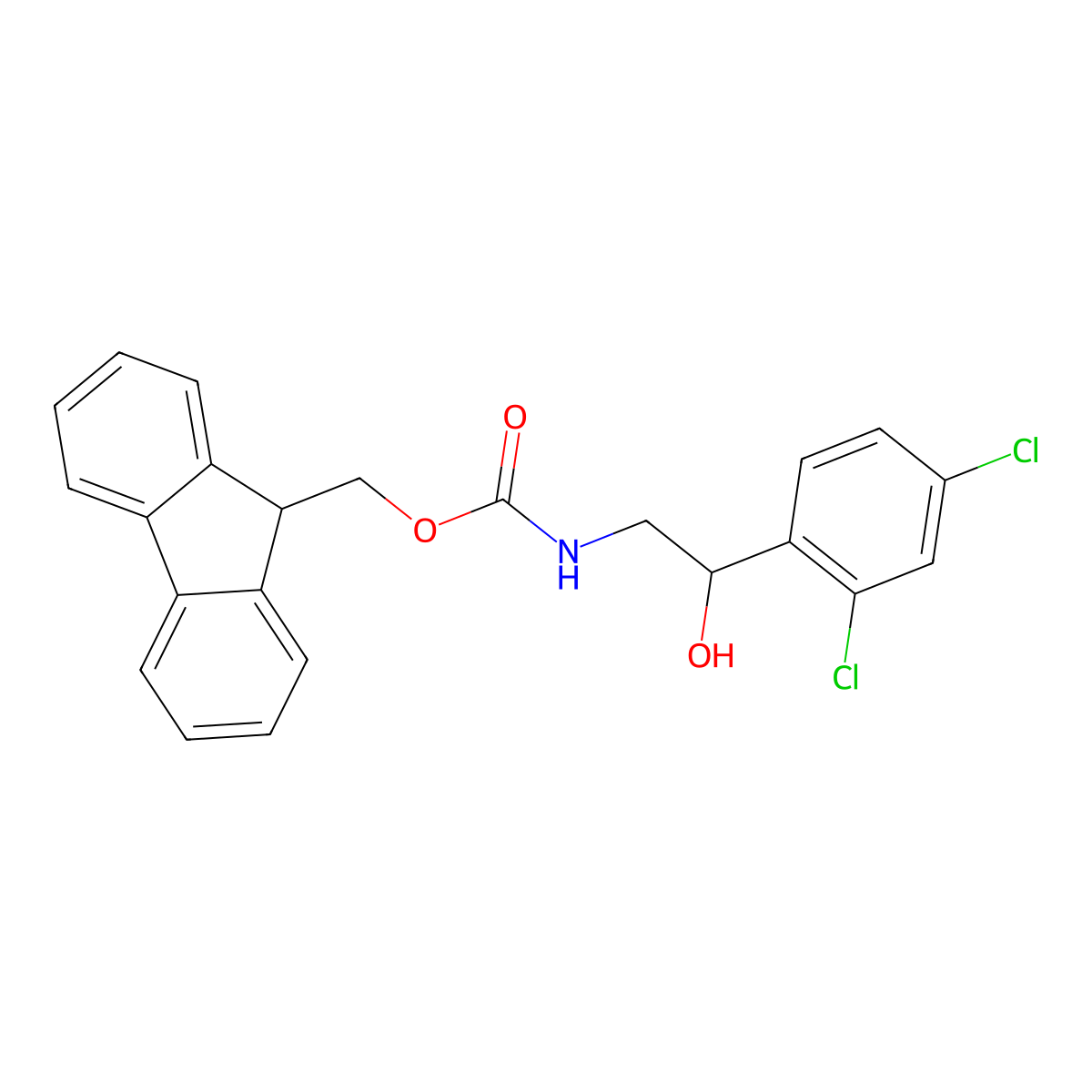 (9H-fluoren-9-yl)methyl N-[2-(2,4-dichlorophenyl)-2-hydroxyethyl]carbamate molecular structure, CAS 2763922-36-5