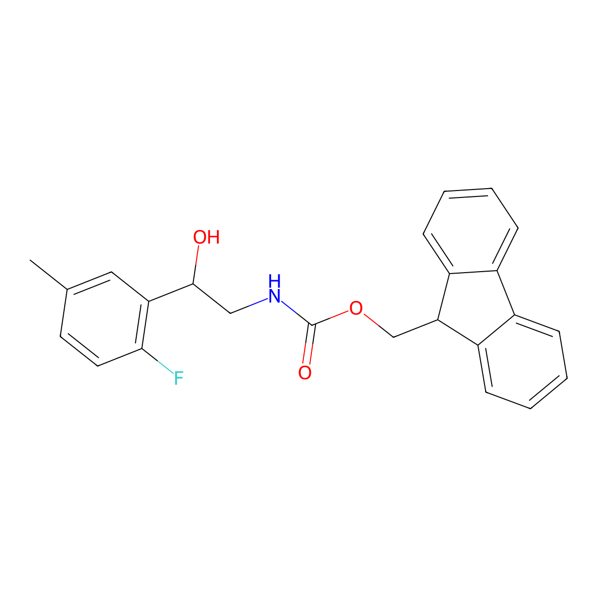 (9H-fluoren-9-yl)methyl N-[2-(2-fluoro-5-methylphenyl)-2-hydroxyethyl]carbamate molecular structure, CAS 2763922-46-7