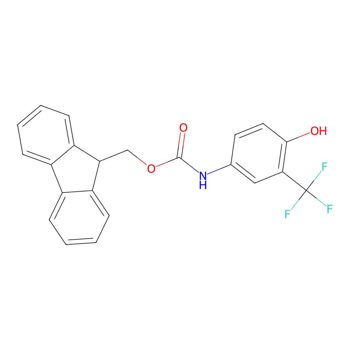 (9H-fluoren-9-yl)methyl N-[4-hydroxy-3-(trifluoromethyl)phenyl]carbamate molecular structure, CAS 2763922-57-0
