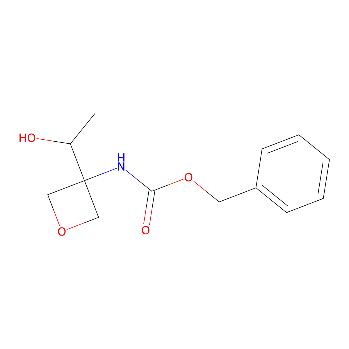 benzyl N-[3-(1-hydroxyethyl)oxetan-3-yl]carbamate molecular structure, CAS 2763922-68-3