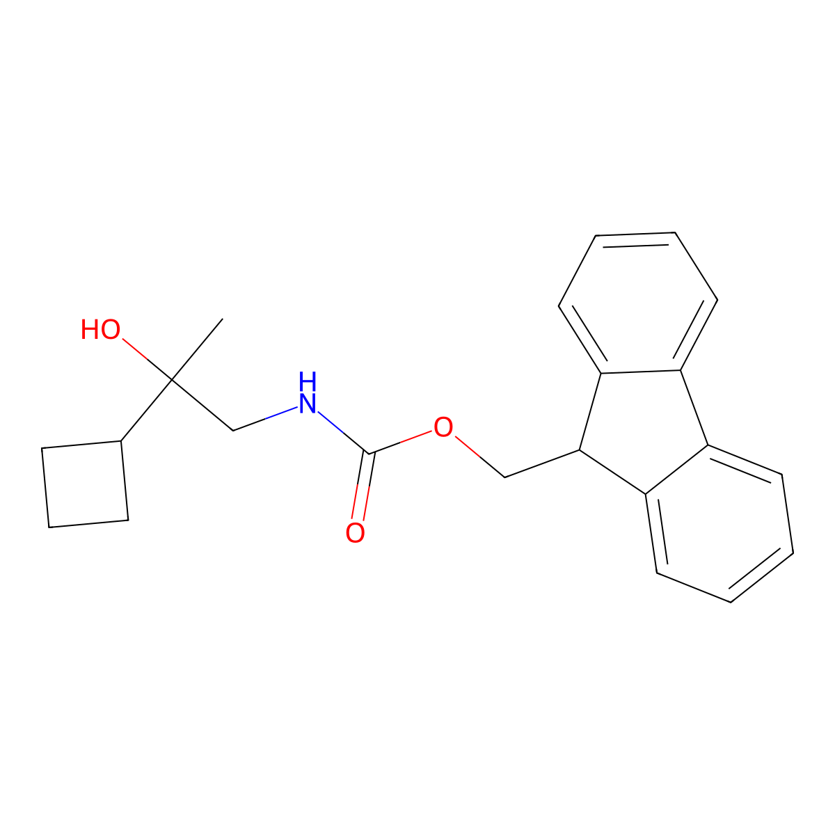 (9H-fluoren-9-yl)methyl N-(2-cyclobutyl-2-hydroxypropyl)carbamate molecular structure, CAS 2763922-78-5