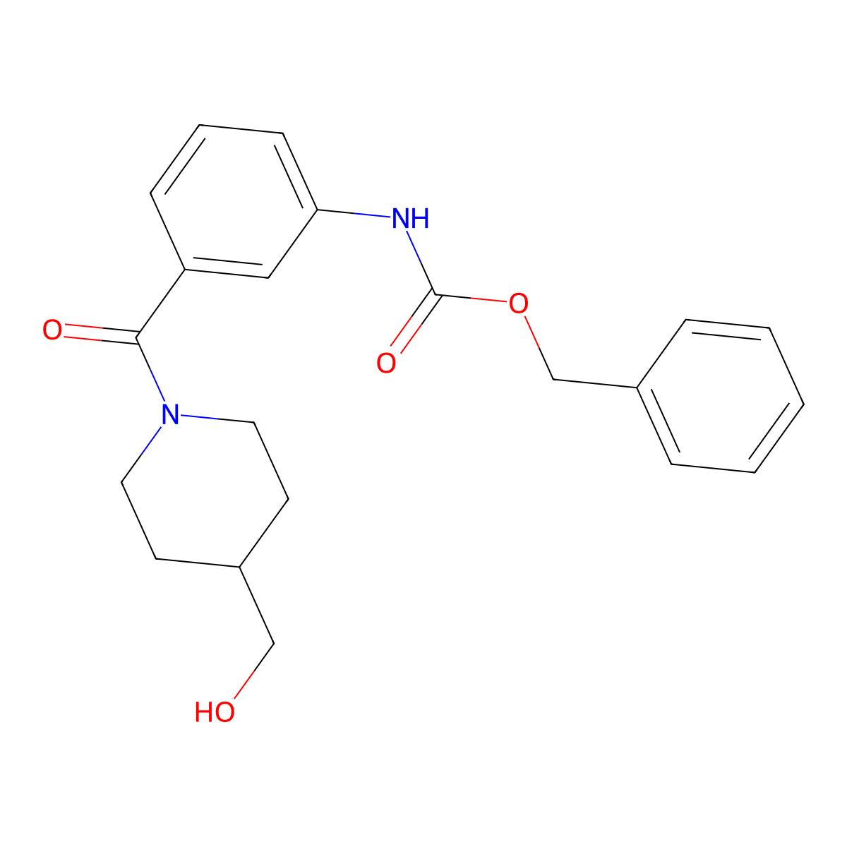 benzyl N-{3-[4-(hydroxymethyl)piperidine-1-carbonyl]phenyl}carbamate molecular structure, CAS 2763922-81-0